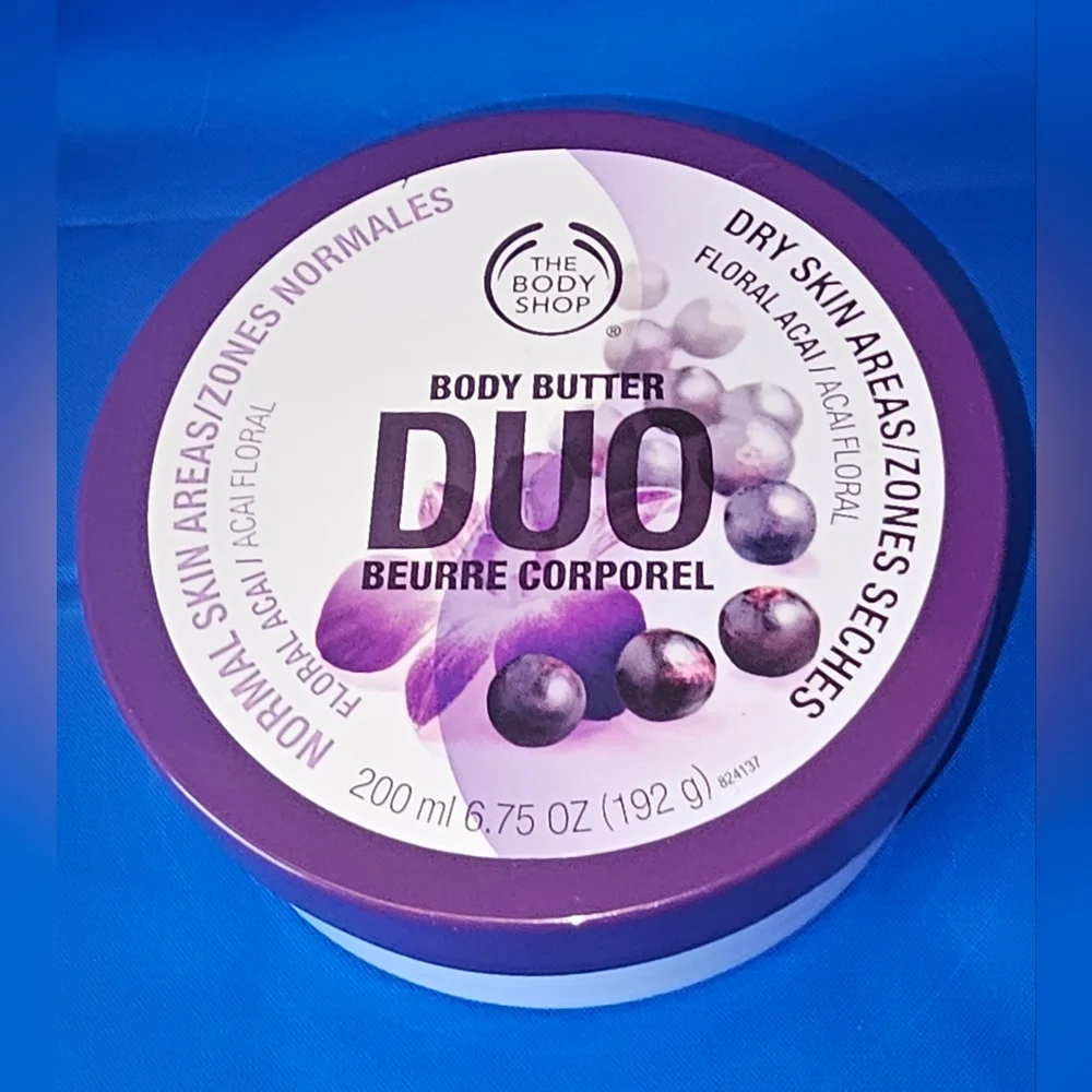 The Body Shop FLORAL ACAI Body Butter Duo Cream Lotion Rare SEALED 6.75 oz 200ml